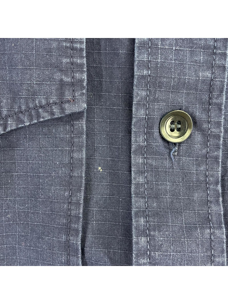 East Harbour Surplus S/Sリップストップシャツ 46 ネイビー