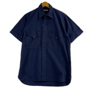 East Harbour Surplus S/Sリップストップシャツ 46 ネイビー