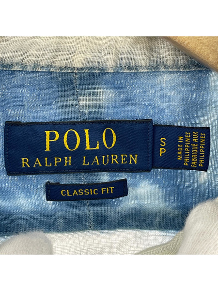 POLO RALPH LAUREN 長袖シャツ リネン マダラ模様