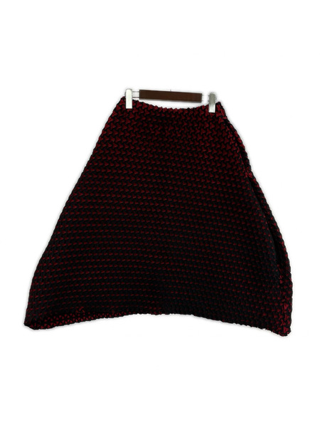 ISSEY MIYAKE ロングスカート 3Dスチームストレッチ スカート 赤