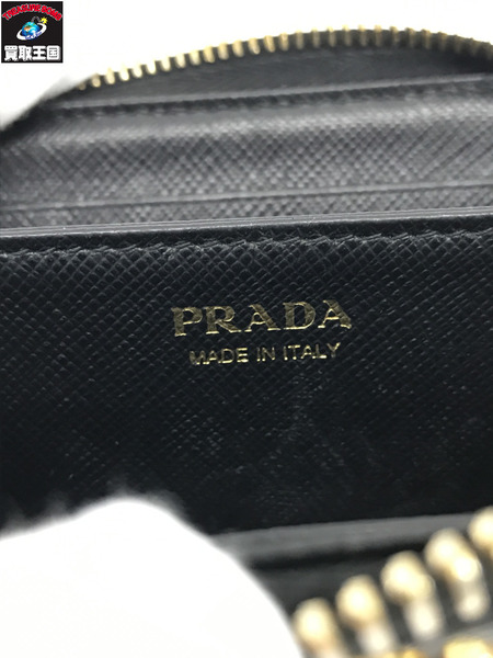 PRADA 小銭入れ・コインケース サフィアーノ ラウンドファスナー 黒