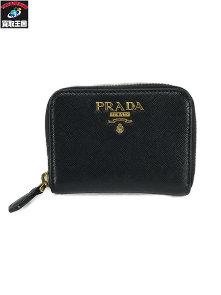 PRADA 小銭入れ・コインケース サフィアーノ ラウンドファスナー 黒