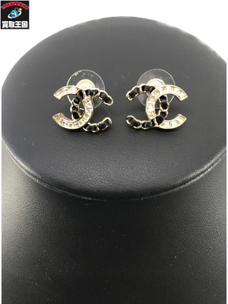  CHANEL チェーン/ラインストーン ピアス