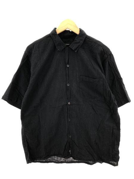 COMOLI/ベタシャン　オープンカラーシャツ/2/ブラック