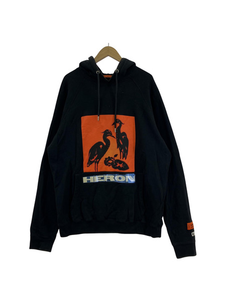 Heron Preston　プリント　オーバーサイズ　パーカー　BLK