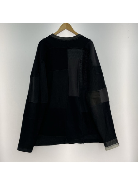 LONG JOURNEY NASH SWEATER パッチワークリメイクスウェット XS 黒