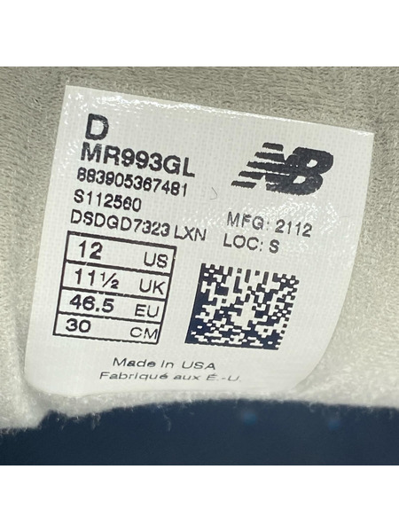 NEW BALANCE USA製 MR993GL GREY 30.0cm