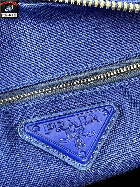 PRADA プラダ トライアングルキャンバス ショルダーバッグ キャンバス ブルー CANAPA BLU 2VY007[値下]