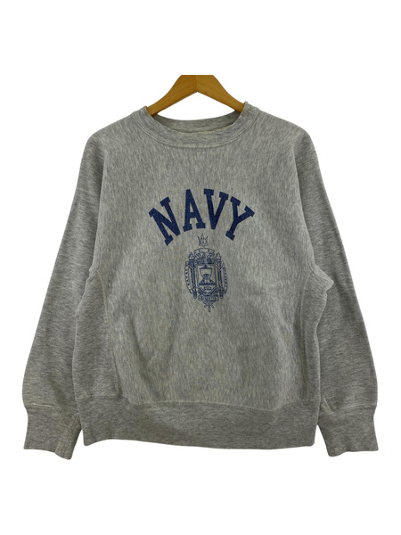 80s Champion US NAVY 染ミ込ミ RWスウェット M グレー