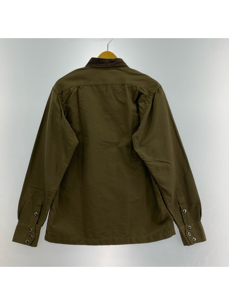 WEST RIDE 長袖シャツ 襟コーデュロイ シャツ ブラウン M