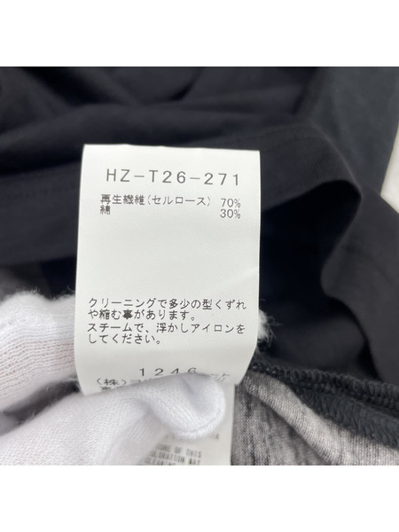 Yohji Yamamoto POUR HOMME 一期一会 フードカットソー 3 ブラック