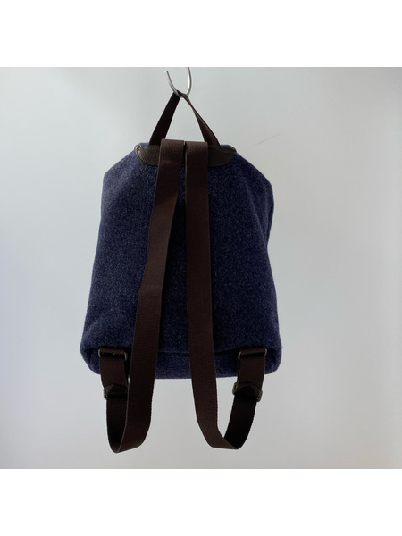 Aquascutum リュックサック・バックパック イタリア製 フェルト ダブルベルトリュック 紺