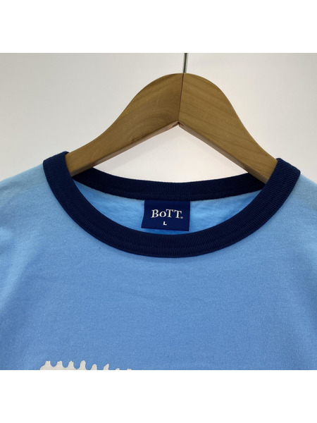 BoTT 半袖Tシャツ・カットソー Bear Stamp Ringer Tee 水色 (L)