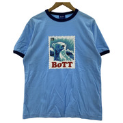 BoTT 半袖Tシャツ・カットソー Bear Stamp Ringer Tee 水色 (L)