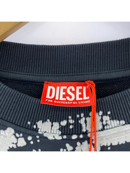 DIESEL S-BOXT-N5 SWEAT SHIRT クルーネックスウェット L 黒 タグ付