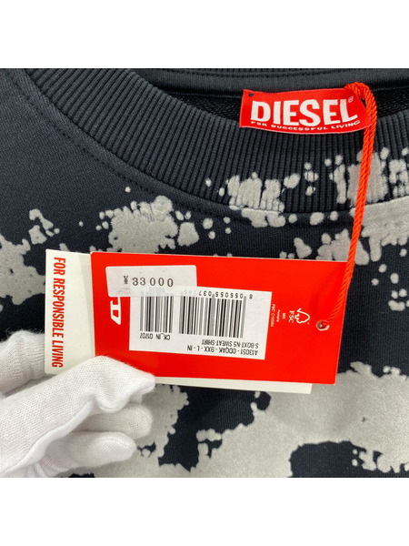 DIESEL S-BOXT-N5 SWEAT SHIRT クルーネックスウェット L 黒 タグ付
