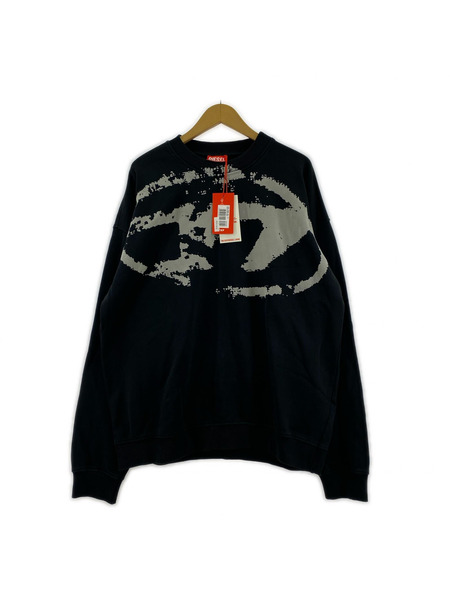 DIESEL S-BOXT-N5 SWEAT SHIRT クルーネックスウェット L 黒 タグ付