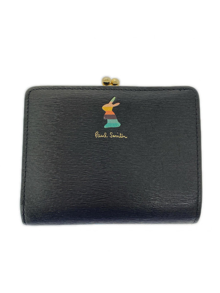 Paul Smith コンパクトウォレット マーケトリーバニー ガマ口2ツ折リ財布黒[値下]