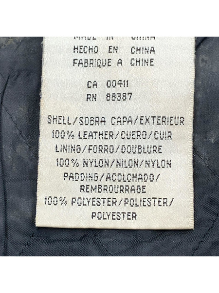 adidas レザージャケット レザージャケット(L) ブラック