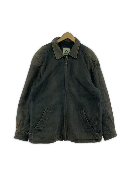 adidas レザージャケット レザージャケット(L) ブラック