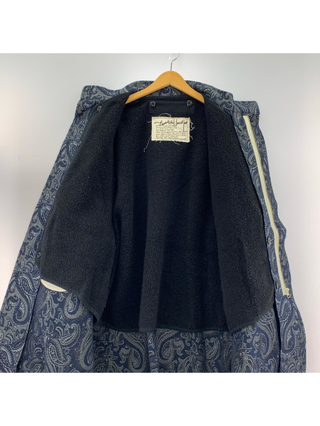 my beautiful land let ジャケット ペイズリージャカード オーバーコート NAVY