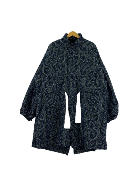 my beautiful land let ジャケット ペイズリージャカード オーバーコート NAVY