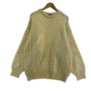 OLD・VINTAGE England製 ケーブルニット L
