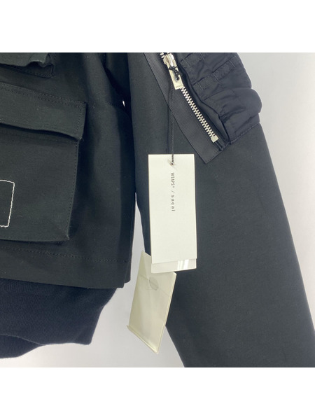 WTAPS ブルゾン・ジャンパー ×sacai Cotton Back Satin Nylon Twill 黒[値下]