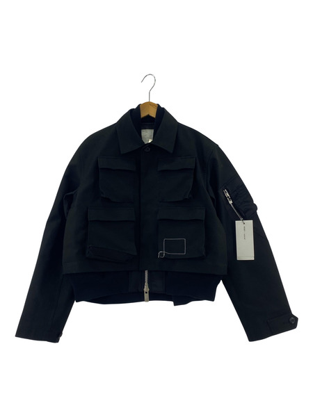 WTAPS ブルゾン・ジャンパー ×sacai Cotton Back Satin Nylon Twill 黒[値下]