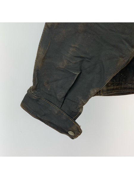 OLD・VINTAGE レザージャケット GELY CUIR Fireman Leather Jacket BRW