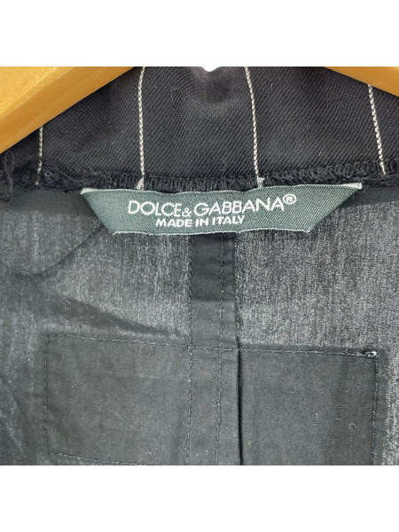 DOLCE&GABBANA テーラードジャケット・ブレザー コットン 切替 黒ストライプ[値下]