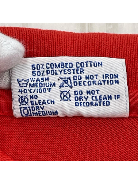 OLD・VINTAGE ポロシャツ Hanes RAT FINK レッド M