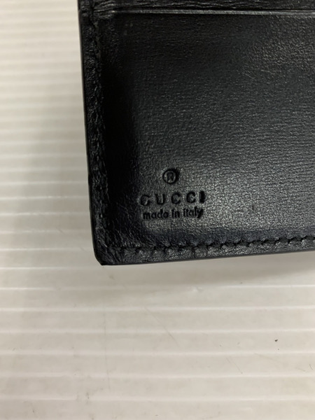 GUCCI GGマーモント レザー二つ折り財布 BLK