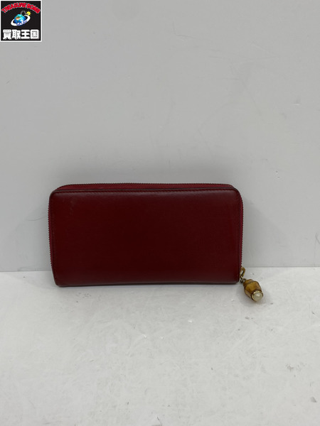 GUCCI バンブーラウンドファスナーウォレット 赤