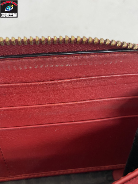 GUCCI バンブーラウンドファスナーウォレット 赤