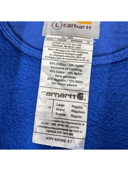 Carhartt FR リメイク切替スウェット L