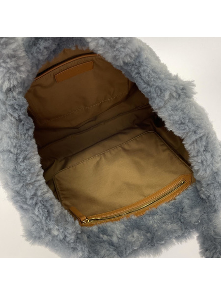 UNITED ARROWS ハンドバッグ エコファー ボリュームボアトート ブルー[値下]