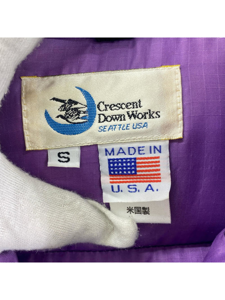 Crescent Down Works ダウンベスト USA製 S 黒/紫