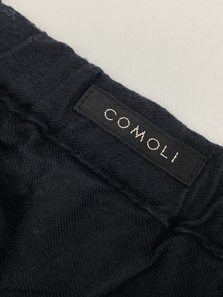 COMOLI 22SS シルクネルドローストリングパンツ 2 ブラック[値下]