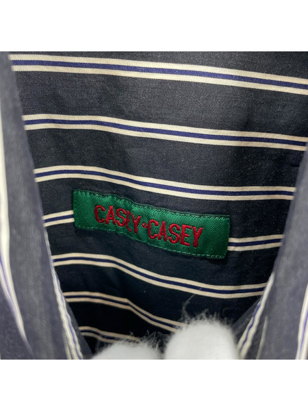 CASEY-CASEY 長袖シャツ ストライプシャツ 青