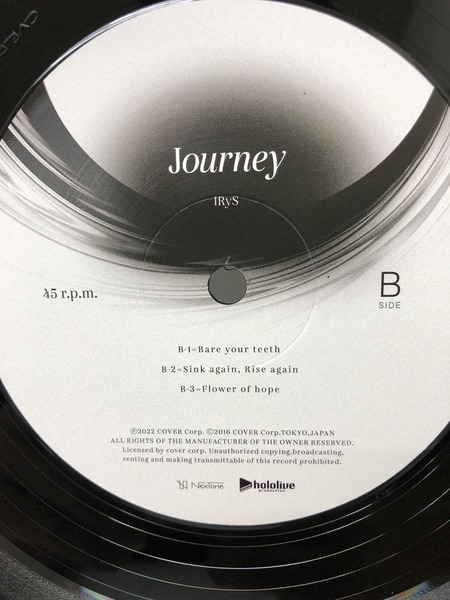 Hololive　EN IRyS レコード アイリス 2nd EP　Journey