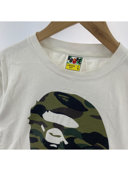 A BATHING APE S/SサルカモロゴTee L