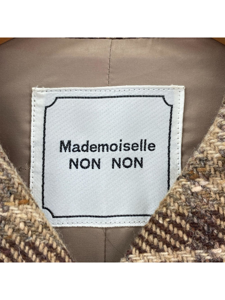 ソノ他 Mademoiselle NON NON チェックコート 茶[値下]