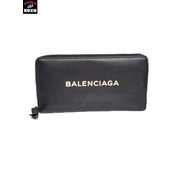 BALENCIAGA ロゴ ラウンドファスナー ブラック