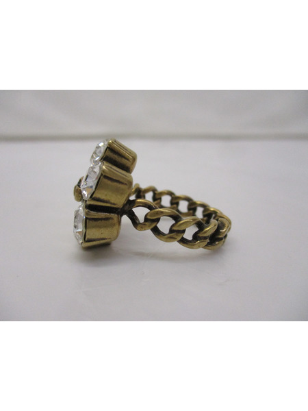 ジュエリー GUCCI クリスタル　ダブルG リング