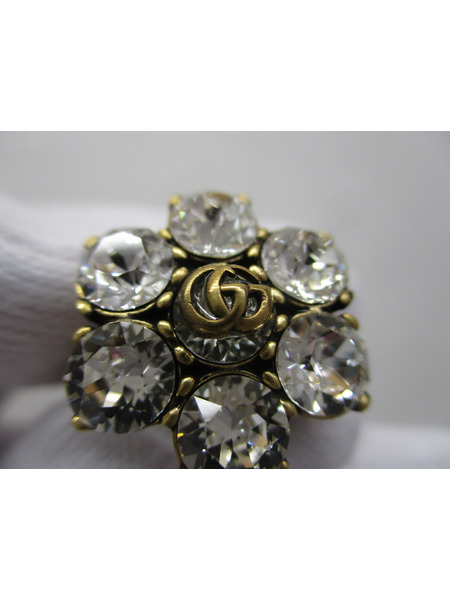 ジュエリー GUCCI クリスタル　ダブルG リング