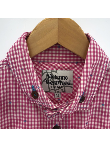 Vivienne Westwood MAN ピンクギンガムチェックシャツ(44)｜商品番号