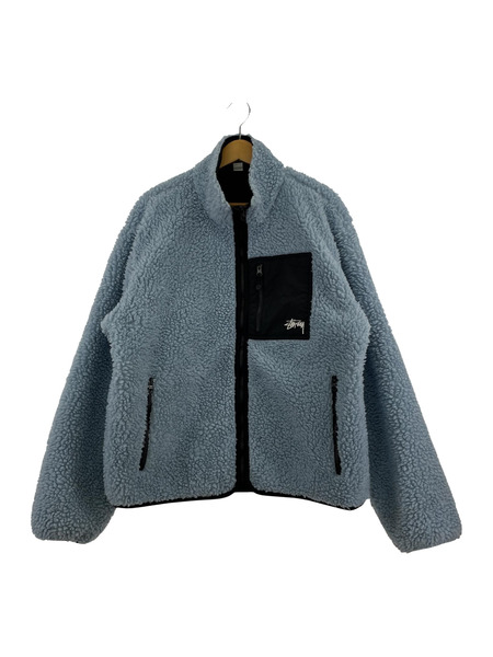 STUSSY SHERPA REVERSIBLE JACKET ボアジャケット BLU (L)