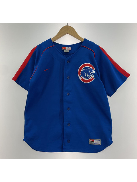 NIKE S/S ベースボールシャツ 青 (M)[値下]
