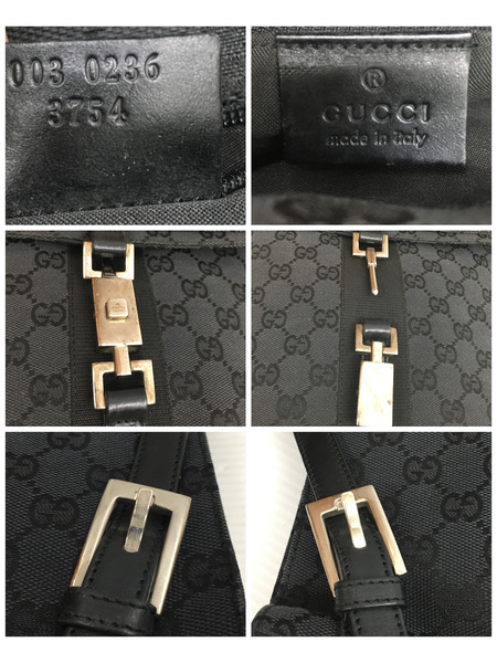 GUCCI GG CANVAS JACKIE BACKPACK BLACK